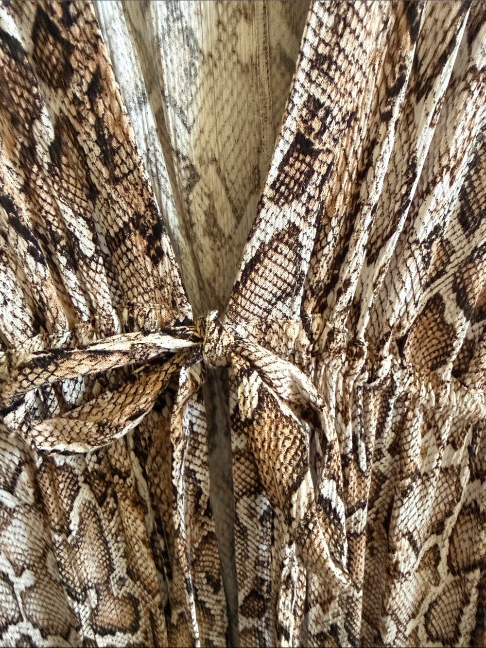 🌸Kona Sol:  Brown Neutral Snake-Print Bathing Suit Cover-up - Picture 3 of 6